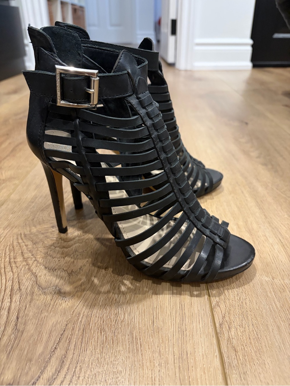 Black Strappy High Heel Sandals - Women's Fashion Heels